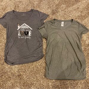 Two Gray Maternity Shirts
